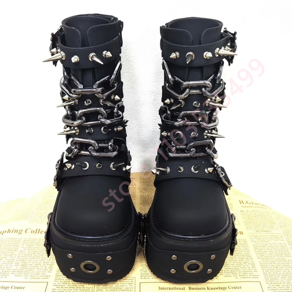 2026 Gothic Black Platform Ank - Motorcycle Chain recension och pris